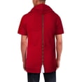 thumbnail image 2 of Hat and Beyond Men's Hip Hop Hooded Zip Up Short Sleeved Tee Shirt, 2 of 7