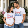 thumbnail image 5 of Pregnancy Announcement Matching Couple Comfort Colors Shirts, Expecting Little Firecracker Tee Set, 4th Of July Gift For New Parents, 5 of 7