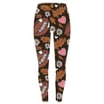 thumbnail image 4 of DeHolifer Game Day Football Capri Leggings for Women's Football Season Yoga Pants Sunday Tummy Control Graphic Workout Leggings Brown L, 4 of 5