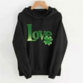 thumbnail image 5 of LEKWK St Patricks Day Shirt Green Love Letter Shamrock Long Sleeve Hoodie Sweatshirts Clover Graphic Festival Pullover, 5 of 6