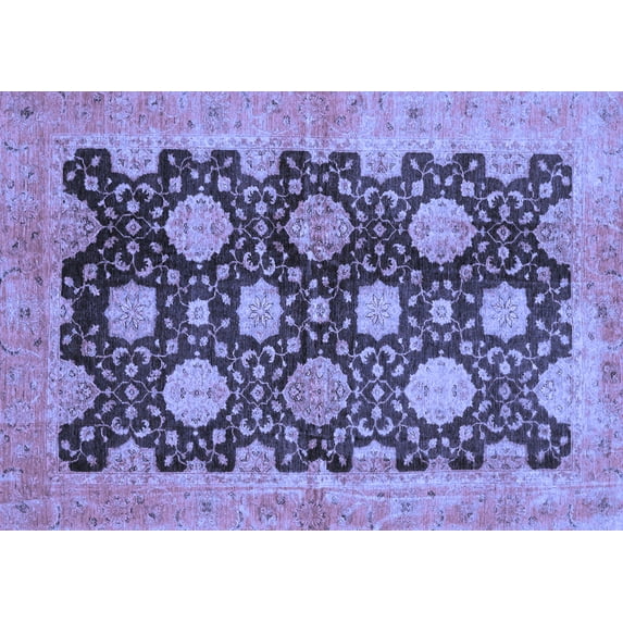 Ahgly Company Indoor Rectangle Oriental Blue Traditional Area Rugs, 2' x 4'
