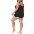 thumbnail image 3 of Agnes Orinda Women's Plus Size Valentines Day Pajama Set Contrast Color Cami Strap Lace Trim Sleeveless Sleepwear 2X Black, 3 of 6