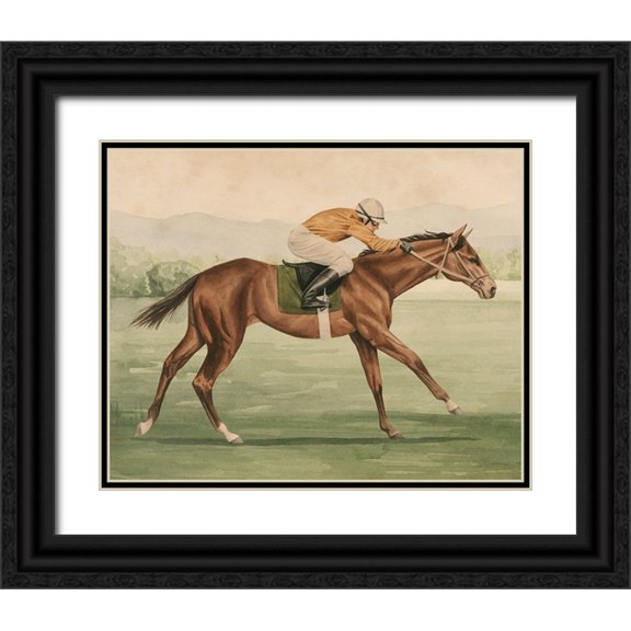 Popp, Grace 14x12 Black Ornate Wood Framed with Double Matting Museum Art Print Titled - Vintage Equestrian II