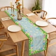 thumbnail image 3 of Green Easter Table Runner 36 Inches Long Farmhouse Dress Scarves, Spring Floral Eggs Elegant Pastoral Wooden Dining Tablerunner for Coffee Table/Kitchen Island/Party Décor, Small 13" x 36", 3 of 8