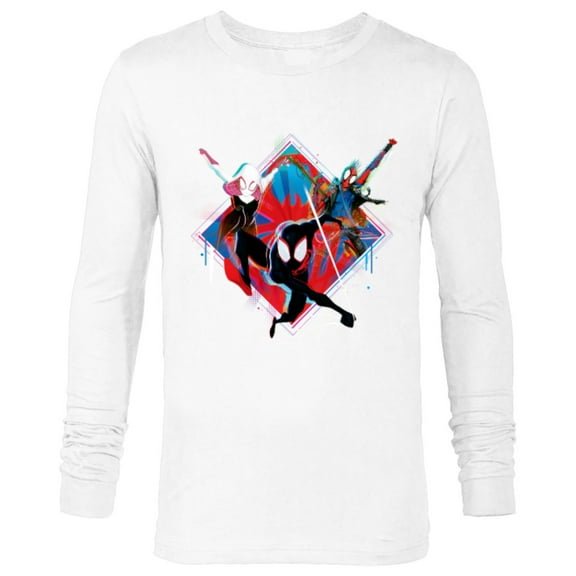 Marvel Spider-Man: Across the Spider-Verse Miles Hobie Gwen - Long Sleeve T-Shirt for Men - Customized-White