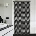 thumbnail image 3 of Black Stall Small Boho Shower Curtain for Bathroom Half Size 36x72 Inch Geometric Chevron Striped Herringbone Single Narrow Tiny Walkin Rv Dorm Decor Fabric Bathroom Set Polyester Waterproof, 3 of 6