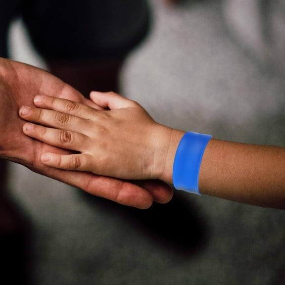 LOLIPPYY 5Pcs Slap Bracelets Childrens Day present Option Dark Blue Circular Silicone Bands