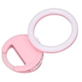 thumbnail image 3 of Anillo de luz con clip para teléfono, rotación de 180 grados, 3 colores, anillo de luz LED para selfies, para teléfonos, tabletas, portátiles, color rosa, 3 of 8