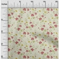 thumbnail image 2 of oneOone Viscose Jersey Light Yellow Fabric Floral Quilting Supplies Print Sewing Fabric By The Yard 60 Inch Wide, 2 of 5