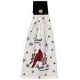 thumbnail image 2 of Set of 6, Christmas Tie Kitchen Towels 100% Cotton, Snowman Happy Holiday Wishes, Cardinal, Red Poinsettia Flower, Believe in The Magic of Christmas.Size: 16" x 18" x 3.5". (Design A), 2 of 7