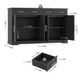 thumbnail image 4 of Homfa Modern Buffet Cabinet with 4 Drawers and 4 Doors, 59" W Sideboard Buffet Storage Cabinet with Shelves, for Kitchen Living Room Bedroom, Black, 4 of 8