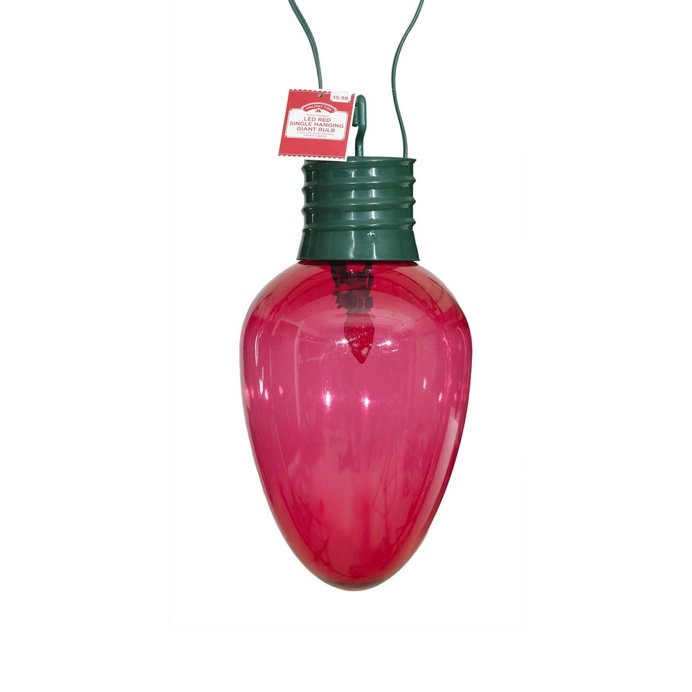 Holiday Time Single Hanging Giant LED Bulb, 14", Red