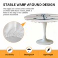 thumbnail image 6 of Blue Nautical Anchor Chain Elastic Fitted Round Table Cover Beige White Stripes Waterproof Outdoor Tablecloth for Holiday Party, Picnic, Patio & Dining Fits Tables Up to 45"-54", 6 of 8