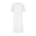 thumbnail image 2 of Jamsmile Women Dress Summer Casual Loose Cotton Linen Round Neck Five Point Sleeve Maxi Dresses Ladies Beach Long Sundress, 2 of 8