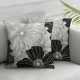 thumbnail image 3 of Fenyluxe Black White Pillow Covers Set of 2 Grey Floral Throw Pillow Cover Soft Modern Accent Gray Peony Flower Decor Couch Cushion Cover for Bed Living Room Chair Sofa Pillow Cases White, 3 of 7