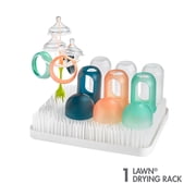 Boon Lawn Countertop Drying Rack, Low-Profile Easy To Clean Baby Bottle Drying Rack, White