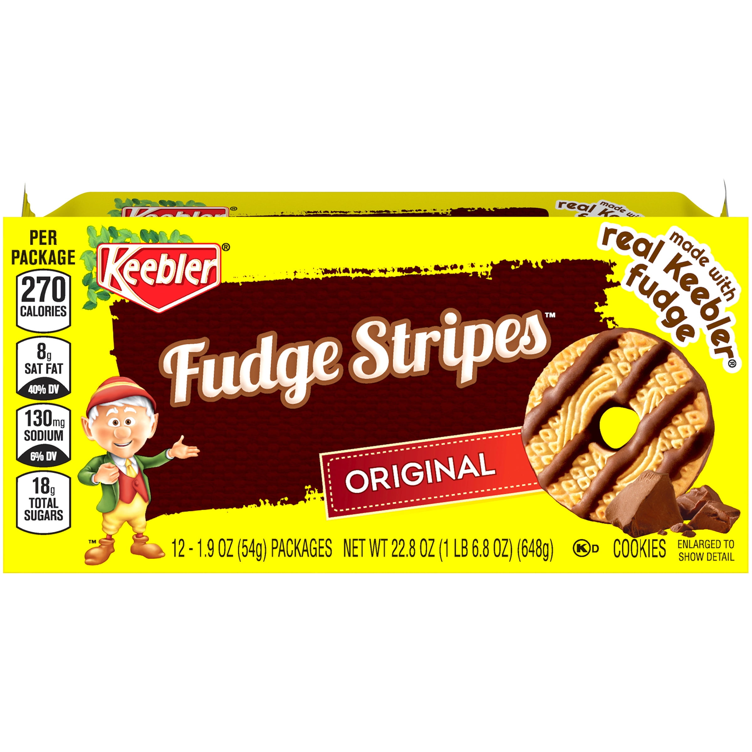 KEEBLER FUDGE STRIPES Original Cookies 12-1.9 oz. Packs