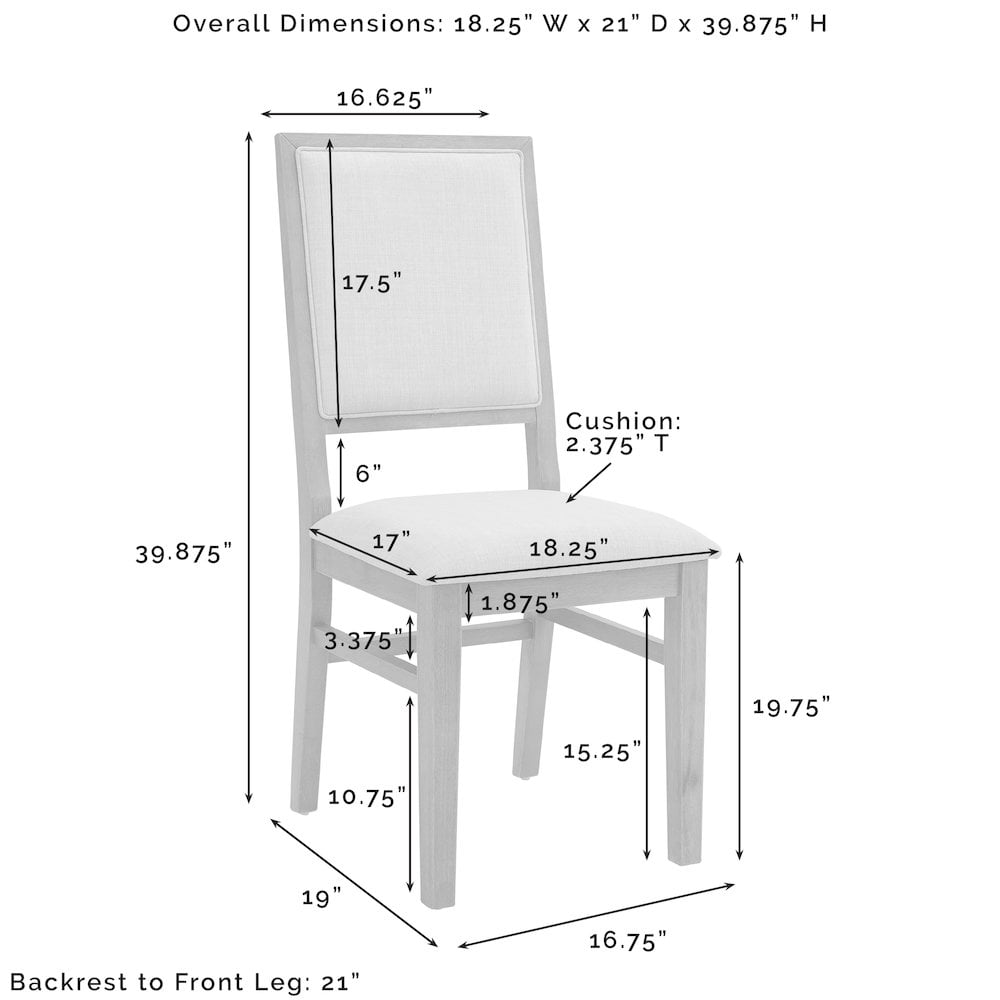 Crosley Furniture Joanna 2-Piece Upholstered Back Dining Chair Set
