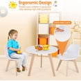 thumbnail image 4 of Kids Table and Chair Set, 3 PCS Wood Activity Play Table with Padded Seat & Wood Legs for Arts, Crafts, Reading, Preschool, Kindergarten, Playroom, Mid Century Modern Toddler Table and Chairs, 4 of 9