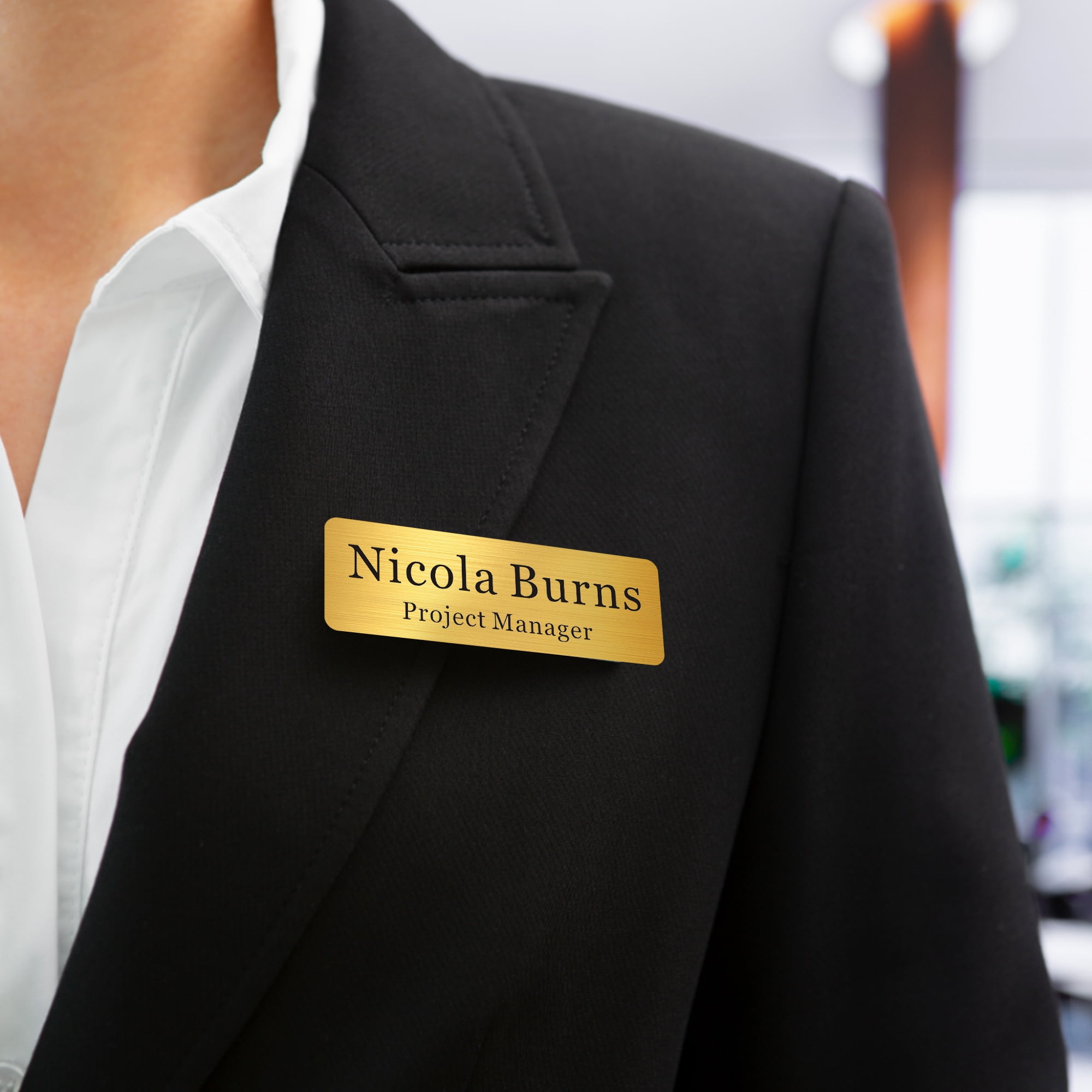 Personalized Acrylic Name Tags with Magnets Engraved Name Badges for Office Worker Label Sign Employee Name Plate