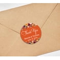 thumbnail image 3 of Darling Souvenir Round 45 Pcs Floral Thank You Stickers Personalized Wedding Bride Groom Names And Date Envelope Seals-Orange, 3 of 4