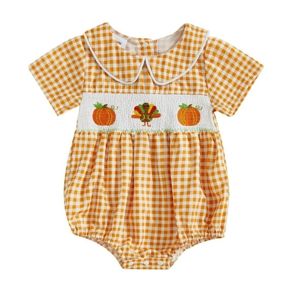 Thanksgiving Baby Outfit Short Sleeve Bubble Romper Boy Girl Clothes