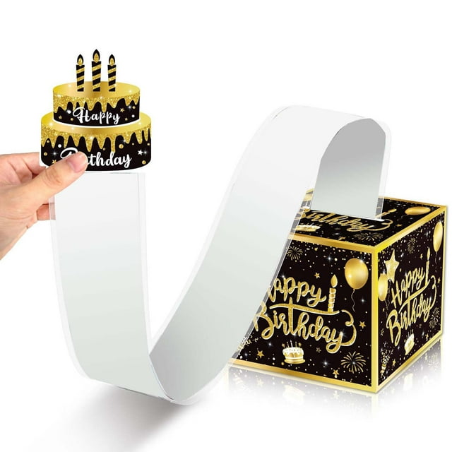 Xihbxyly Hucha de Cumpleaños, Set de Regalo En Efectivo Diy, Divertida Caja Sorpresa con Clip para Billetes, Tarjeta de Pastel de Cumpleaños, Idea de Regalo Creativa, Perfecta para Amigos y Familiare