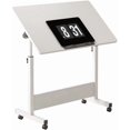 thumbnail image 1 of OUYAWEI Standing Height Adjustable Computer Desk with Wheels Mobile Computer Table Sit Stand Up for Work Office,Ergonomic Rising Computer Table,white, 1 of 7