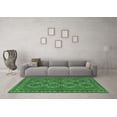 thumbnail image 3 of Ahgly Company Indoor Round Southwestern Emerald Green Country Area Rugs, 5' Round, 3 of 4