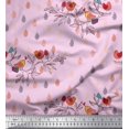thumbnail image 1 of Soimoi Modal Satin Fabric Feather,Branch & Bird Kids Print Fabric by The Yard 42 Inch Wide, 1 of 3