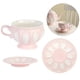 thumbnail image 5 of Juego de taza de té y platillo Gloria 3D cerámica rosado, 5 of 9
