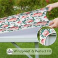thumbnail image 6 of Square Tablecloth with Elastic Edges 34 * 34 Inch Pioneer Waterproof Rose Repeat Table Cover Washable Indoor and Outdoor for Party Kitchen Dinner Banquet Patio Picnic, 6 of 6