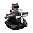 thumbnail image 4 of Difusor solar giratorio para coche, modelo de avión, adorno de aceite esencial Perro negro, 4 of 9