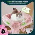 thumbnail image 4 of Amolife 29.5" Cat Tree Tower with Plush Condo Hammock, Large Perch Sisal Scratching Posts, Cat Furniture for Indoor Cats and Kittens, Pink, 4 of 9