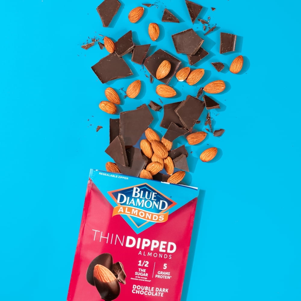 (Pack of 8) Blue Diamond Almonds Dark Chocolate Dipped 4 Oz