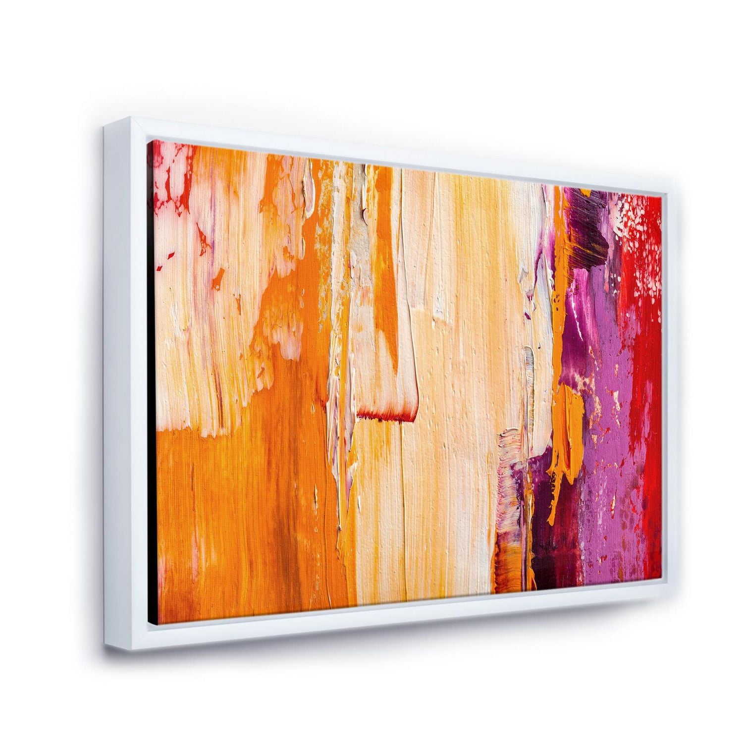 Designart Grunge Green Abstract FLOAT FRAME WALL ART