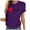 Purple, variant on IROINNID Fashion Women Casual Printing Summer Pullover Crew-Neck Short Sleeve T-Shirt Tops Blouse Spring Saving Sale