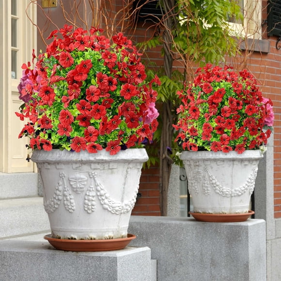 Decoración de jardín con flores de bonsái artificiales | Plantas artificiales realistas con estaca para fijar al suelo | Resistente a la intemperie para exteriores, interiores, hogar, patio u oficina