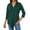 Army Green, variant on Women Solid Color V Neck 3/4 Sleeve Top