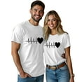 thumbnail image 4 of Telankuip Valentine's Day Couple's Short-Sleeve T-Shirts Fashion Love Heart Graphic Printed Crewneck Tops Interactive Matching for Couples Date Night Anniversary Celebration 9-White XL, 4 of 4