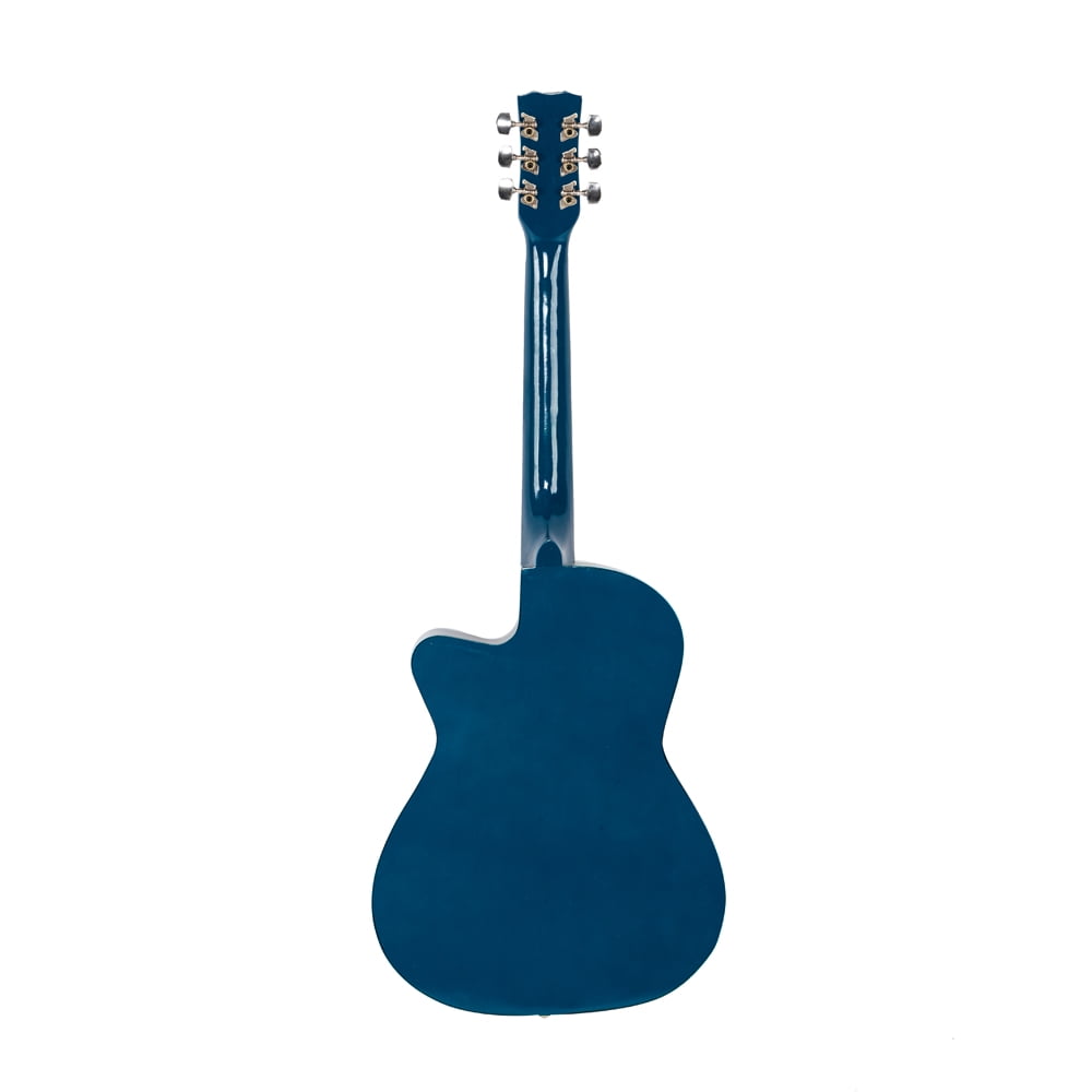 Private Jungle 38" Cutaway Guitar, Basswood Beginner Electric Guitar with Bag String Set, Blue