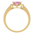 thumbnail image 4 of 2.27 ct Oval Cut Simulated Pink Diamond Solitaire with Accents Engagement Ring for Women in 18K Yellow Gold, 4 of 5