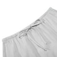 thumbnail image 6 of MIXUE Skirts For Women Summer Linen Solid Color Elastic Waist Drawstring A Line Boho Maxi Skirt Beachwear,White,S, 6 of 7