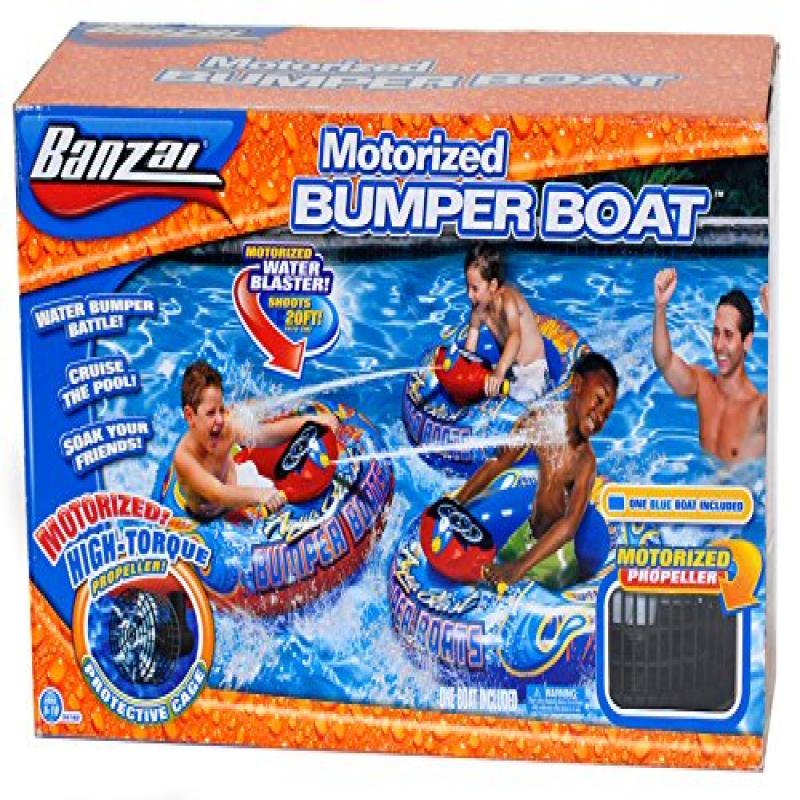 Banzai Aqua Blast Inflatable Motorized Water Blaster Bumper Boat for
