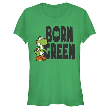Junior s Nintendo Super Mario Yoshi St. Patrick s Born Graphic Tee Kelly Green Large