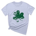 thumbnail image 2 of T-shirts de la Saint-Patrick pour Femmes, Col Rond, Manches Courtes, Imprimé Arbre de Noël, 2 of 4