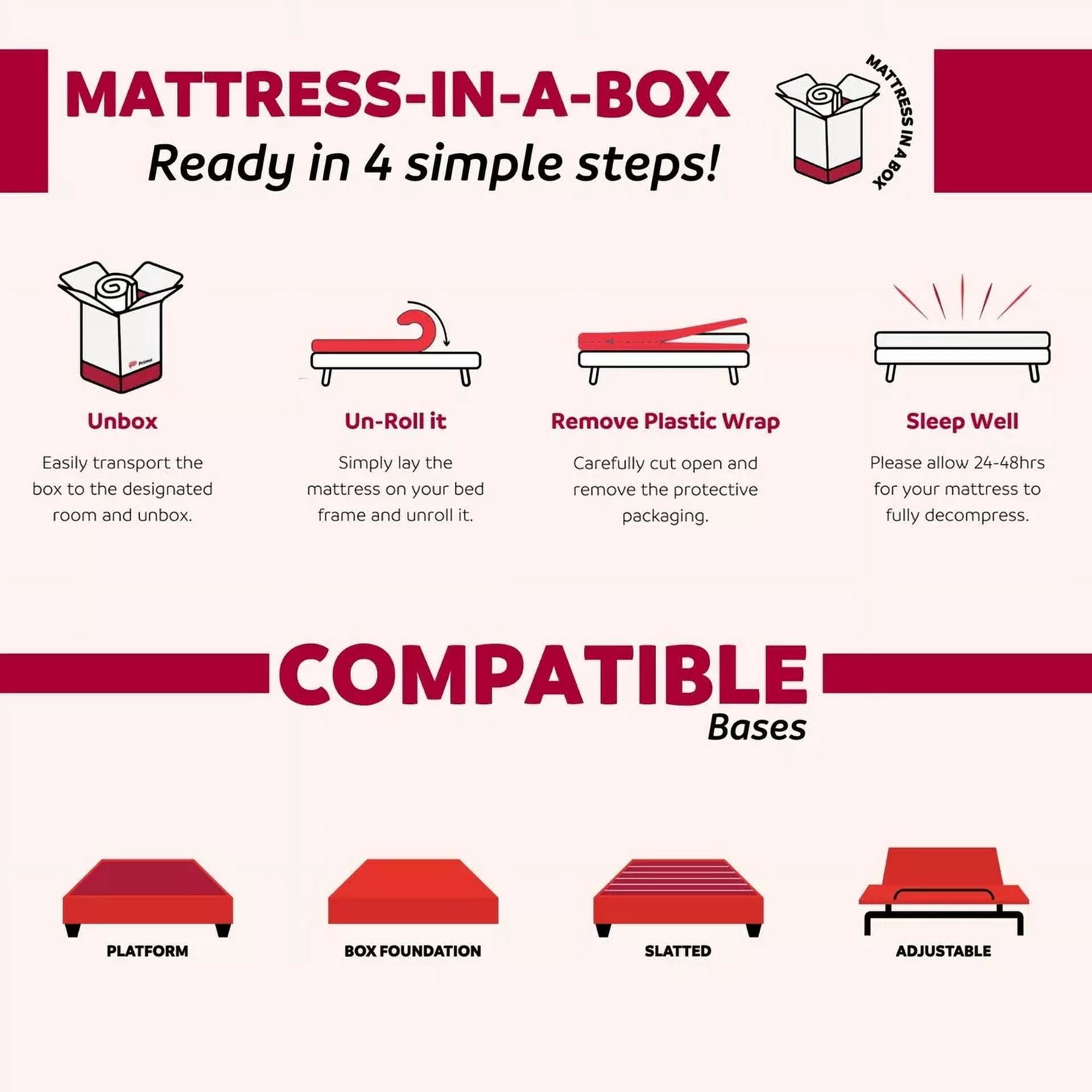 Plush 14 in. California King Pocket Coil Hybrid Mattress with Multi Layered Foam, Pressure Relief Mattress in a Box, White/Gray