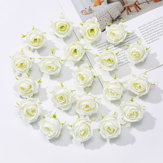 EGNMCR Home Decor, Room Decor, Wall Decor Simulation Flower Head Silk Flower Head Decoration DIY Handmade Fake Flower Material Simulation Flower Decoration Cloth simulation flower