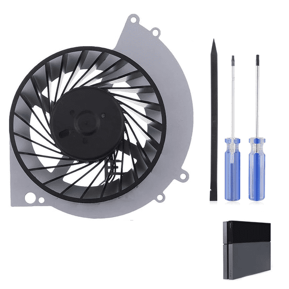 Replacement Internal Cooling Fan for PS4 CUH-1xxx – CPU Heatsink Cooler, T8 Screwdriver, T10 Screwdriver, Black Crowbar Repair Tool Kit for PlayStation 4 Console