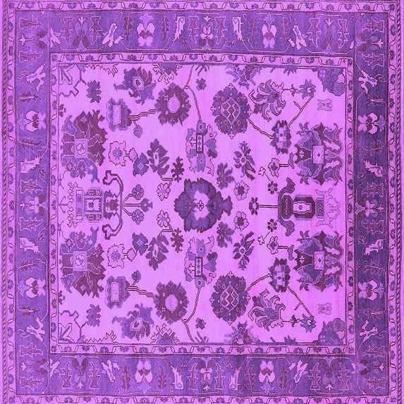 Ahgly Company Indoor Square Oriental Purple Industrial Area Rugs, 4' Square